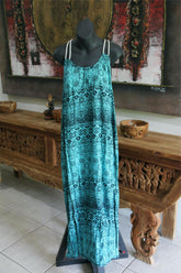 NEW Ladies Cotton Bali Maxi Dress / One Size / Cool Summer Casual Dress