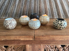 NEW Balinese T-Light Candle Holder - MANY COLOURS - Bali Ball Candle Holder