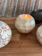 NEW Balinese T-Light Candle Holder - MANY COLOURS - Bali Ball Candle Holder