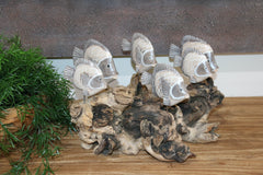 NEW Balinese Hand Carved Wooden Fish on Natural Wood Sculpture