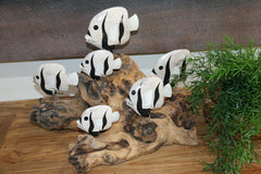 NEW Balinese Hand Carved Wooden Fish on Natural Wood Sculpture