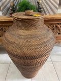 NEW Balinese Hand Woven Large Rattan Basket with Lid - Large Balinese Basket