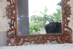 NEW Balinese Hand Carved Wooden Mirror - Carved Bali FEATURE Mirror