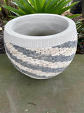 NEW Balinese Hand Crafted & Inlaid Spiral Marble Chip Pot - Bali Feature Pot