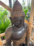 NEW Balinese Master Carved LAVA Stone Buddha Statue w/Batik Cloak - RARE PIECE!!