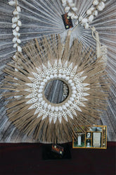 NEW Hand Crafted Balinese Shell / Grass Tribal Neck Piece on Stand