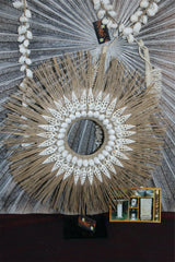 NEW Hand Crafted Balinese Shell / Grass Tribal Neck Piece on Stand