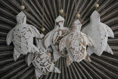 NEW Balinese Timber WELCOME Sign w/5 Turtles/Pebbles/Driftwood