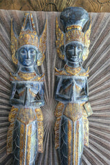 NEW Balinese Hindu Rama & Shinta Wood Carved Wall Sculptures - BALI Wall Art 1m