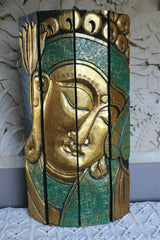 Balinese Hand Carved Wood Hinged Buddha Wall Panel - Bali Buddha Wall Panel 1m