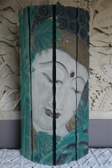 Balinese Hand Carved Wood Hinged Buddha Wall Panel - Bali Buddha Wall Panel 1m