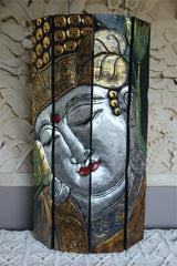 Balinese Hand Carved Wood Hinged Buddha Wall Panel - Bali Buddha Wall Panel 1m