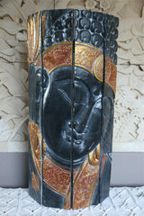 Balinese Hand Carved Wood Hinged Buddha Wall Panel - Bali Buddha Wall Panel 1m