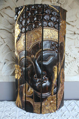 Balinese Hand Carved Wood Hinged Buddha Wall Panel - Bali Buddha Wall Panel 1m