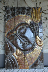 Balinese Hand Carved Wood Hinged Buddha Wall Panel - Bali Buddha Wall Panel 1m