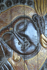 Balinese Hand Carved Wood Hinged Buddha Wall Panel - Bali Buddha Wall Panel 1m