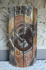Balinese Hand Carved Wood Hinged Buddha Wall Panel - Bali Buddha Wall Panel 1m