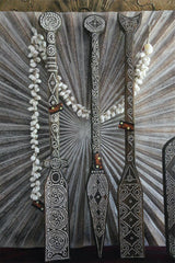 NEW Indonesian Hand Carved Primitive Wooden Paddle - TIMOR ART