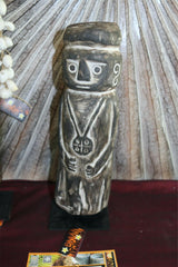 NEW Indonesian Hand Carved Primitive Wooden Sculpture on Stand - TIMOR ART