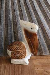 NEW Balinese Hand Carved Wooden Set of 3 Pelican Family Sculptures