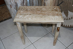 NEW Beautifully Hand Carved and Crafted TEAK Wood Set 3 Side Tables