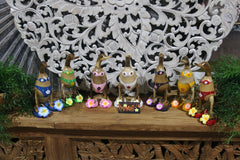 NEW Balinese Hand Carved Wooden Bikini Duck w/Frangipani Thongs - Bali Duck