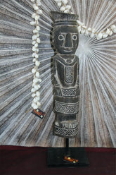 NEW Indonesian Hand Carved Primitive Wooden Sculpture on Stand - TIMOR ART