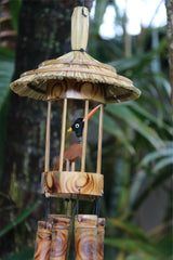 NEW Balinese Bird in Bamboo Bird Cage Wind Chime - Bali Bamboo Wind Chime