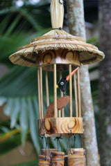 NEW Balinese Bird in Bamboo Bird Cage Wind Chime - Bali Bamboo Wind Chime