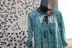 Ladies Knee Length Dress with Side Pockets - Bali Boutique Voile Dress S - XXL