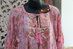 Ladies Knee Length Dress with Side Pockets - Bali Boutique Voile Dress S - XXL