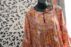 Ladies Knee Length Dress with Side Pockets - Bali Boutique Voile Dress S - XXL