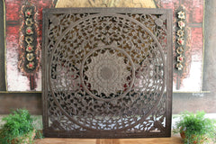 NEW Balinese Carved MDF/WOOD Framed MANDALA Wall Panel 1m x 1m Stunning Wall Art