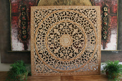 NEW Balinese Carved MDF/WOOD Framed MANDALA Wall Panel 1m x 1m Stunning Wall Art