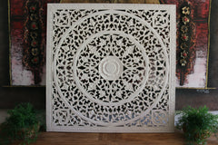 NEW Balinese Carved MDF/WOOD Framed MANDALA Wall Panel 1m x 1m Stunning Wall Art