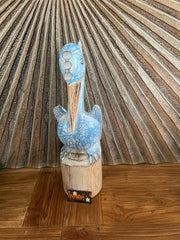 NEW Balinese Hand Carved Wooden Pelican Sculpture - Wooden Bali Pelican