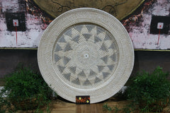 NEW Bali Woven Rattan Platter with Motif - Balinese Woven Rattan Wall Art 60cm