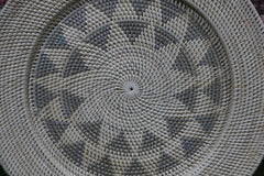 NEW Bali Woven Rattan Platter with Motif - Balinese Woven Rattan Wall Art 60cm