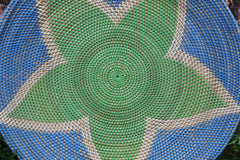 NEW Bali Woven Rattan Platter with Motif - Balinese Woven Rattan Wall Art 70cm