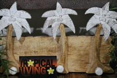 NEW Balinese Hand Crafted & Carved Palm Tree Hook - Bali Palm Tree Hook 3 Peg