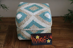 NEW Balinese Hand Crafted Woven & Hand Beaded Baskets - Bali Basket with Lid S