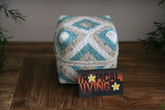 NEW Balinese Hand Crafted Woven & Hand Beaded Baskets - Bali Basket with Lid XS