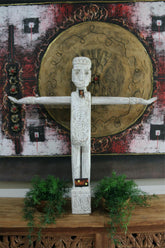 NEW Balinese Hand Carved Timber Primitive Statue / Sculpture - 1m tall