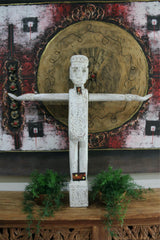 NEW Balinese Hand Carved Timber Primitive Statue / Sculpture - 1m tall