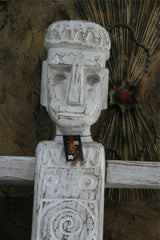 NEW Balinese Hand Carved Timber Primitive Statue / Sculpture - 1m tall