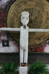 NEW Balinese Hand Carved Timber Primitive Statue / Sculpture - 1m tall