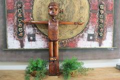 NEW Balinese Hand Carved Timber Primitive Statue / Sculpture - 1m tall