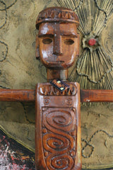 NEW Balinese Hand Carved Timber Primitive Statue / Sculpture - 1m tall