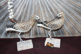 NEW Balinese Hand Carved & Crafted Set of 2 Wooden Curlew Bird Sculptures