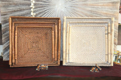 New Balinese Hand Woven Open Rattan Basket / Tray - 3 sizes - 2 colours...